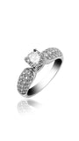 Bague de fiançailles pavée avec diamants ronds de 1,10 carat