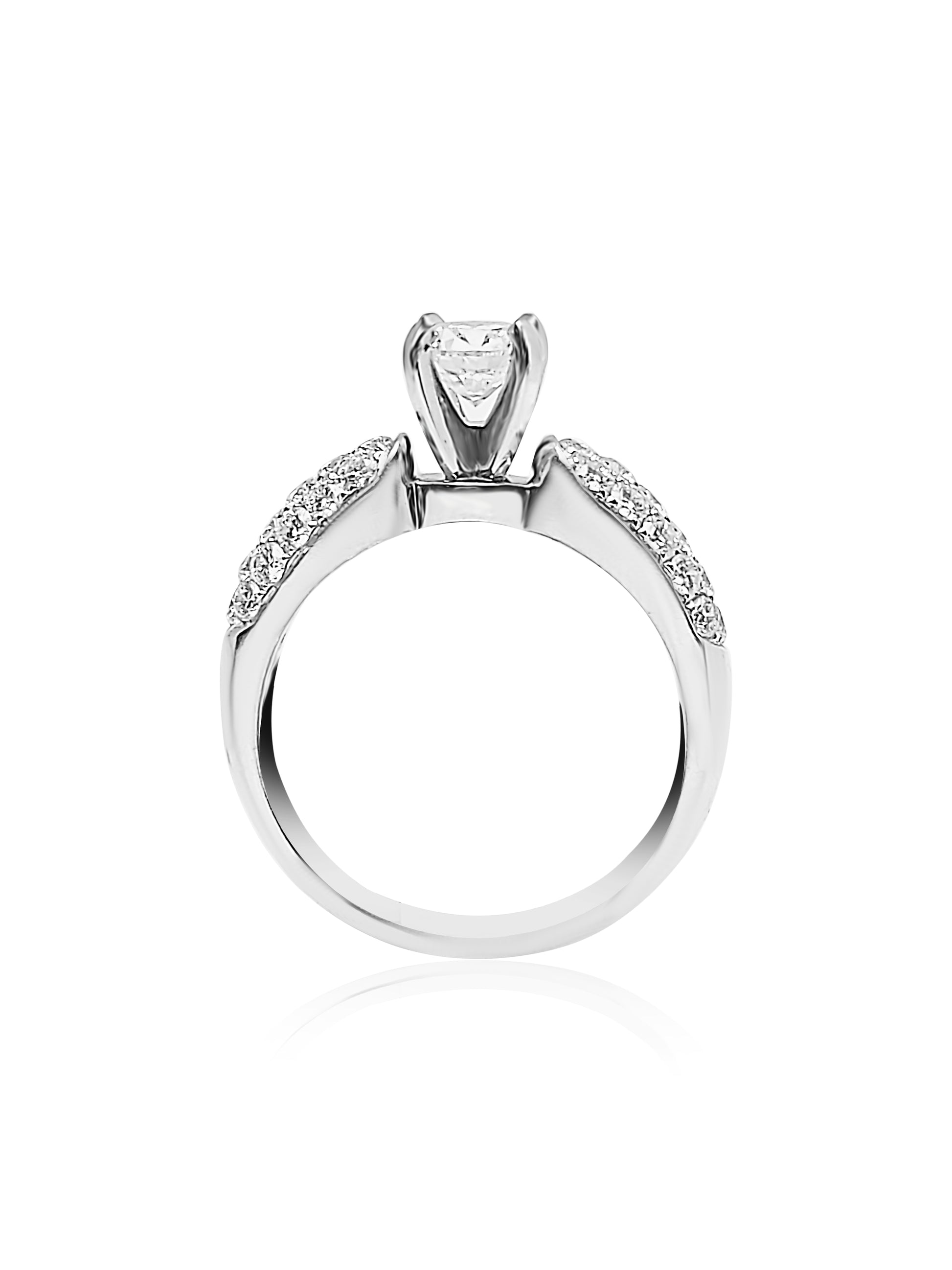 Pavé Engagement Ring with 1.10ct Round cut Diamonds