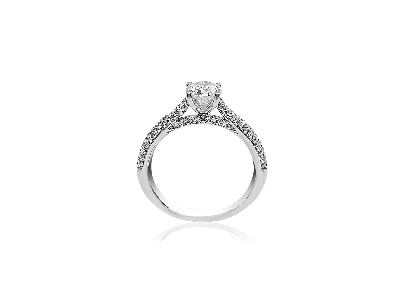 Pavé Engagement Ring with 1.87ct Round cut Diamonds