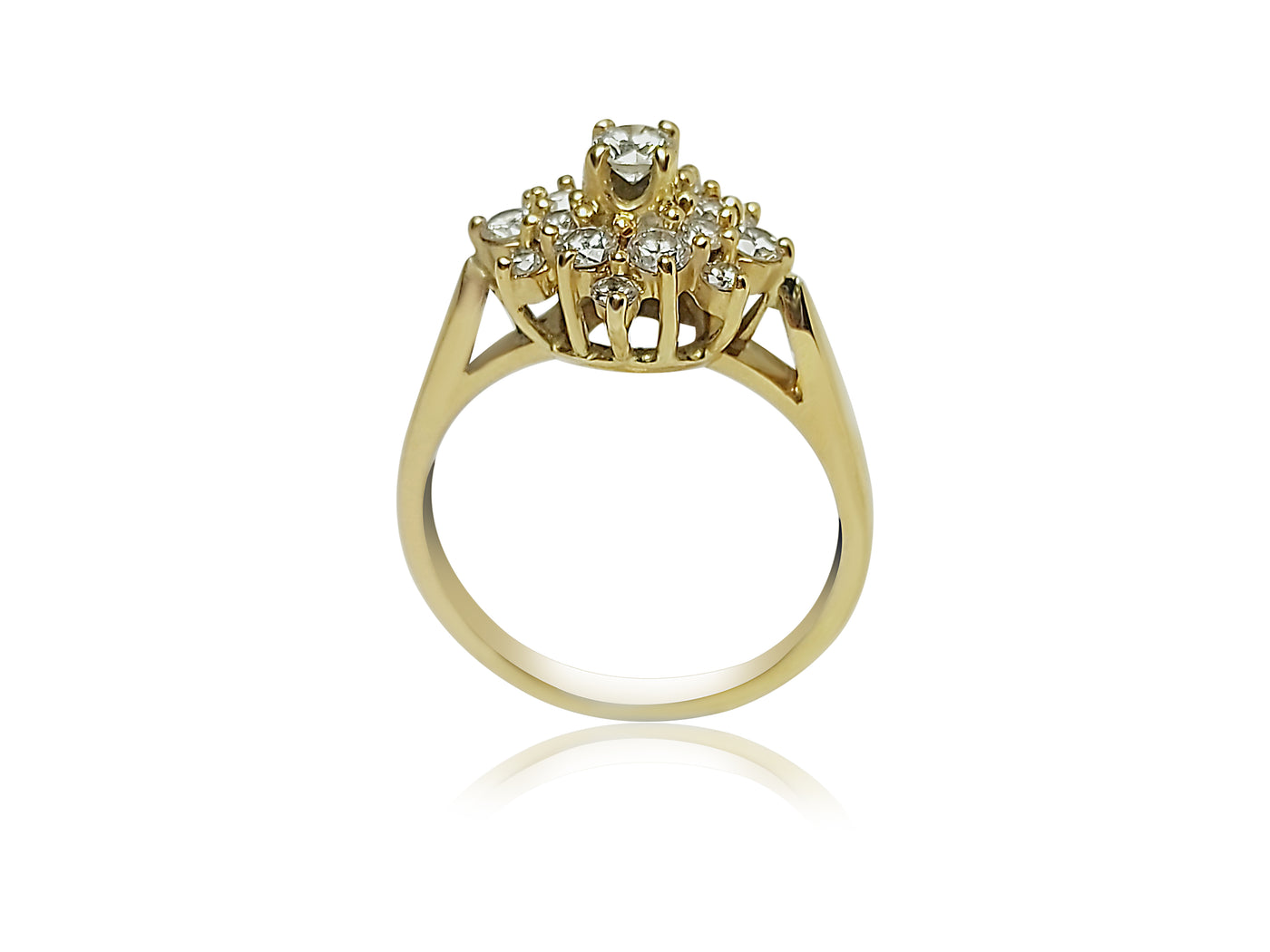 Fancy Flower Ring with 0.35ct Round cut Diamonds