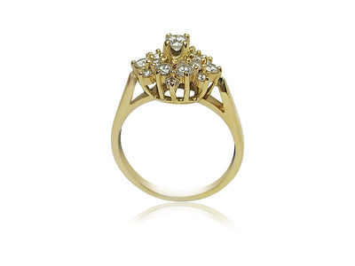 Fancy Flower Ring with 0.35ct Round cut Diamonds