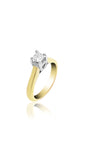 18k Gold Solitaire Engagement Ring, 0.47ct Round cut diamond