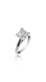 Titled 18k white gold engagement ring with 1ct diamond