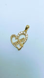Pendentif cœur en or avec maman à l'intérieur