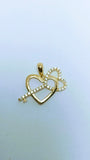 Pendentif cœur et clé en or
