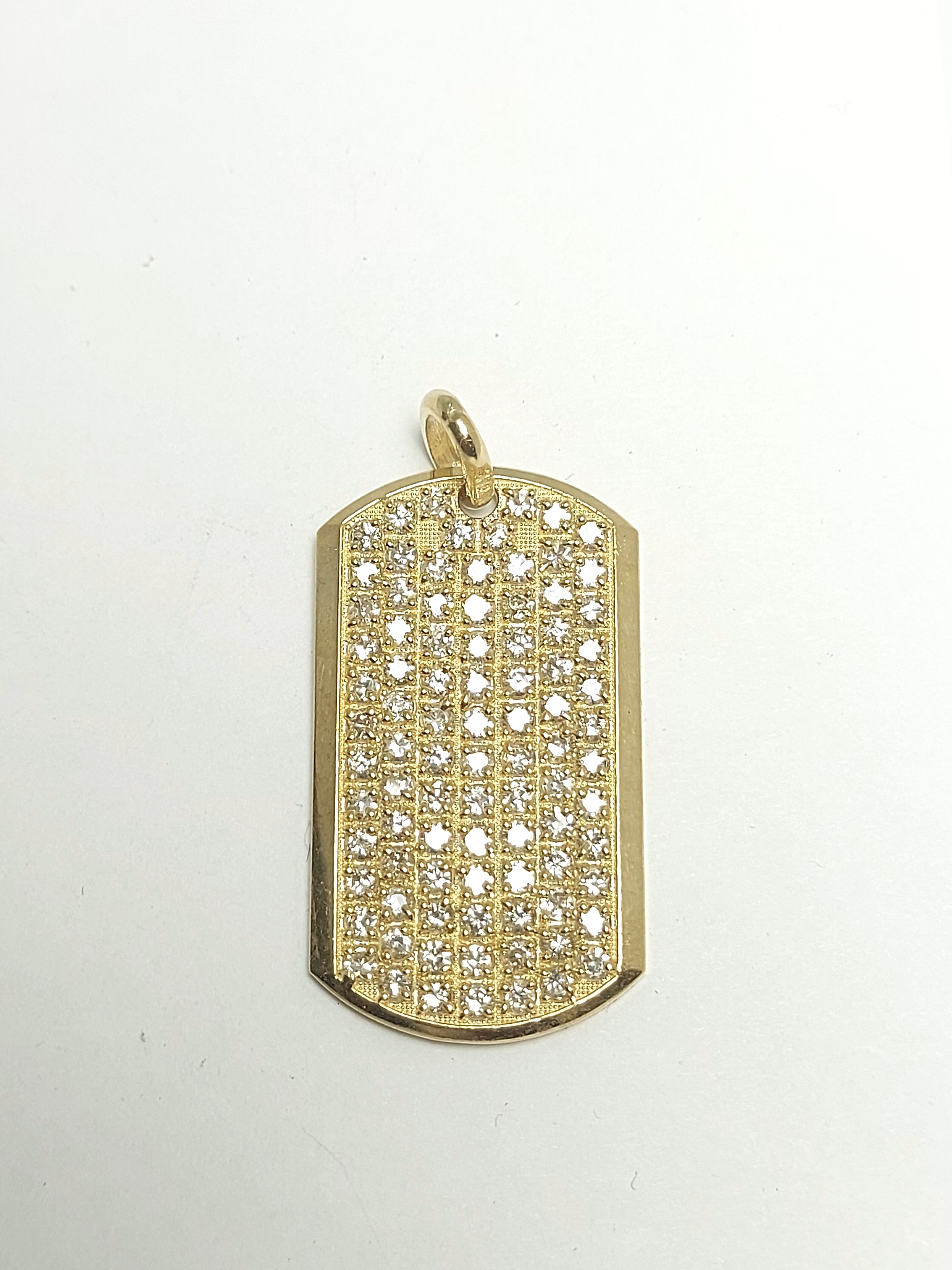 Pendentif en or 10 carats en forme de plaque militaire pour chien