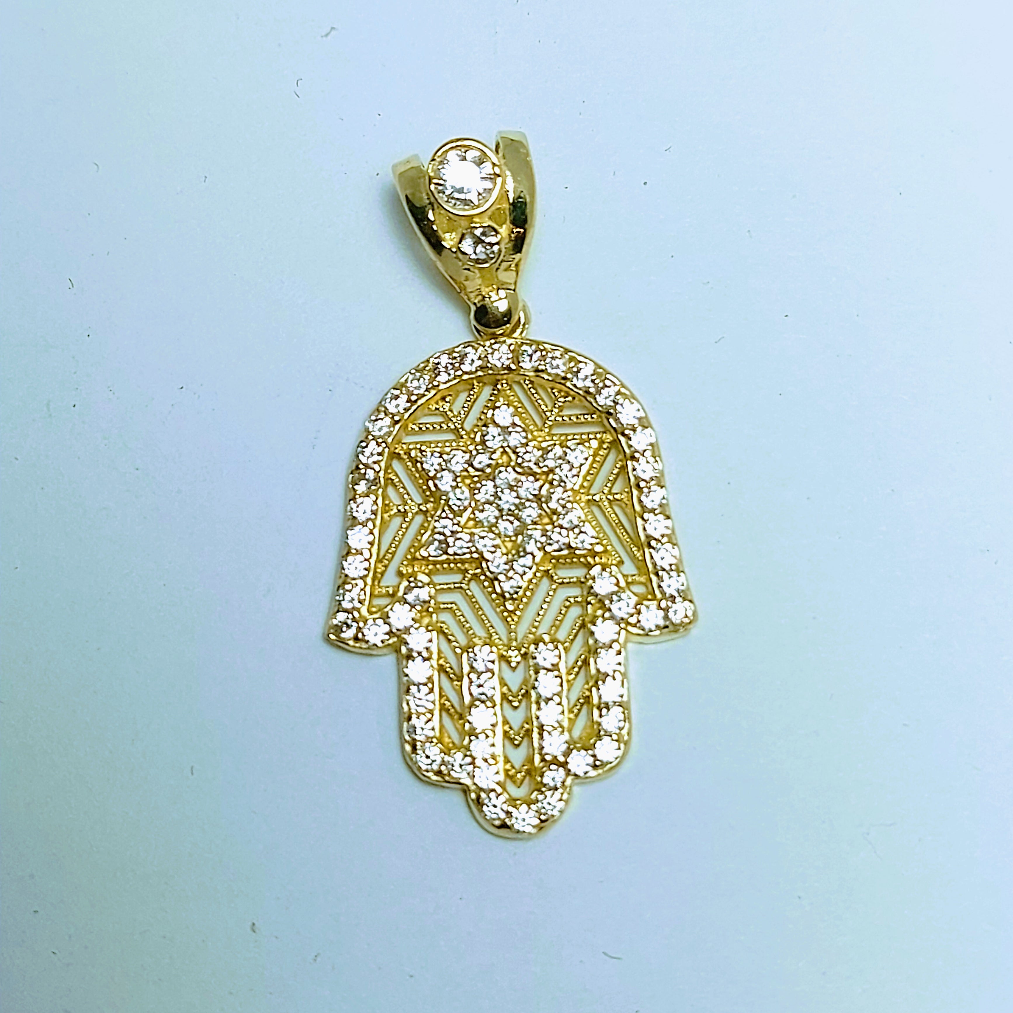 Pendentif Hamsa avec étoile de David
