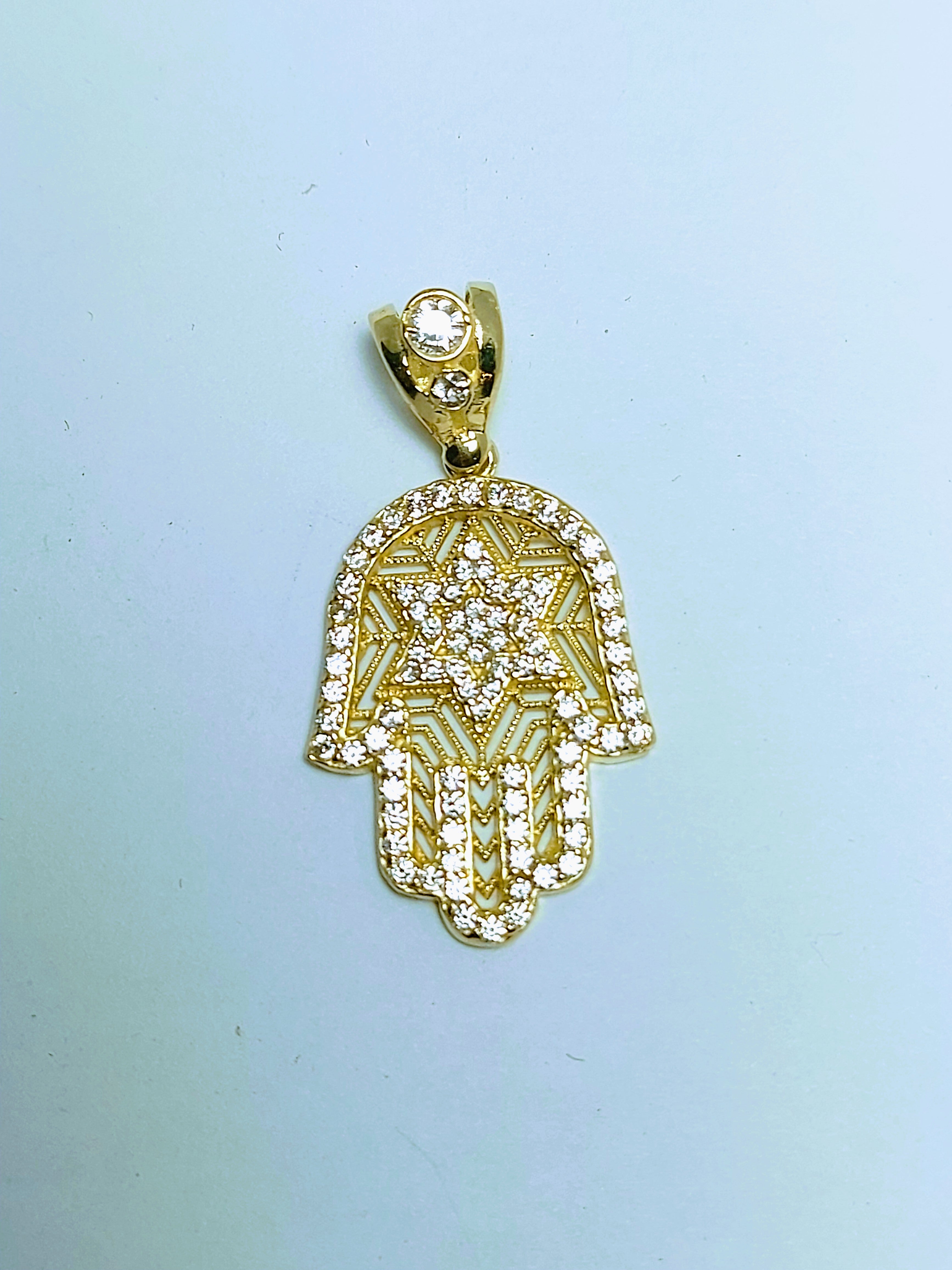 Pendentif Hamsa avec étoile de David