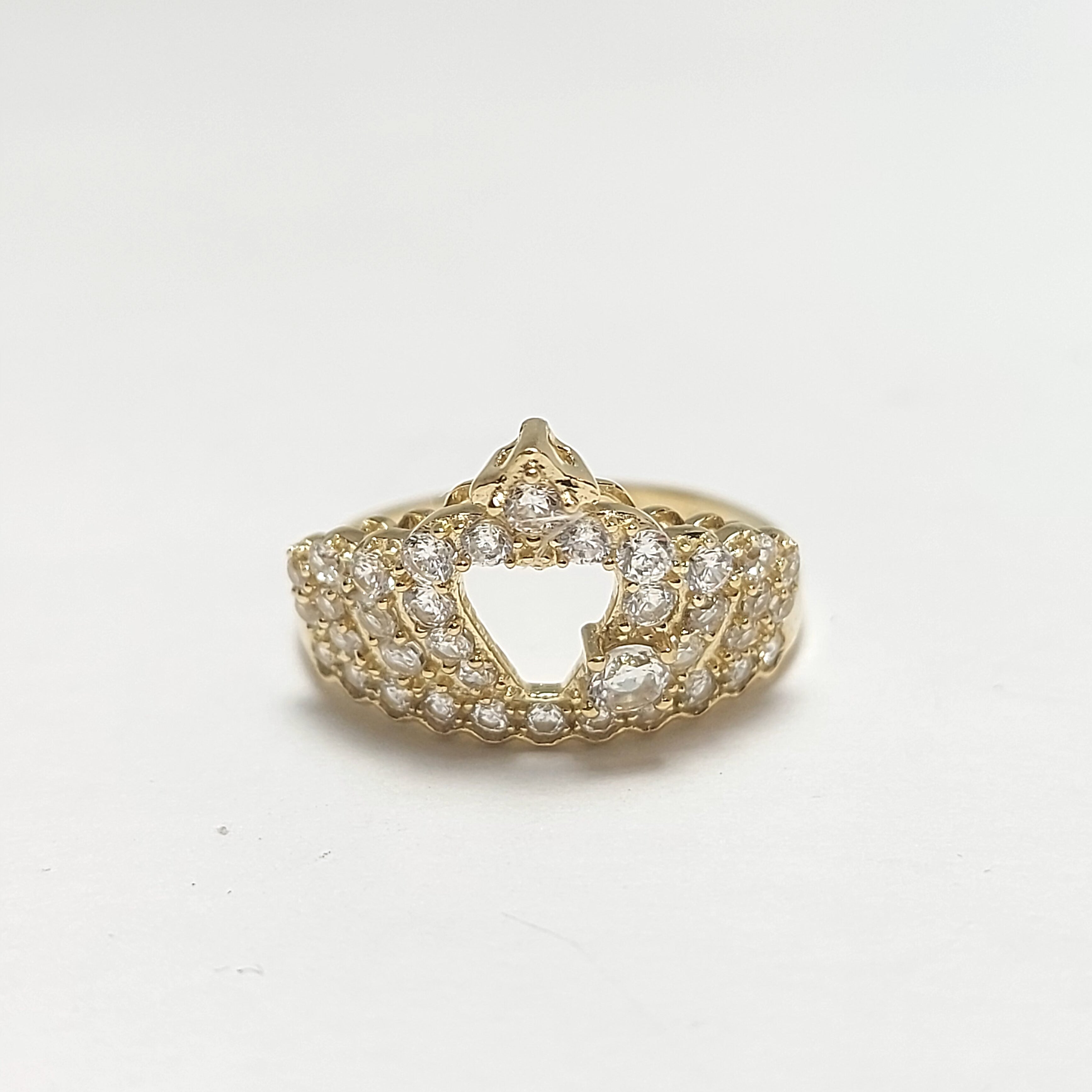 Bague couronne avec cœur