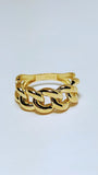 Bague chaîne cubaine en or