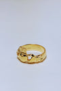 Bague en or avec couronne et cœur