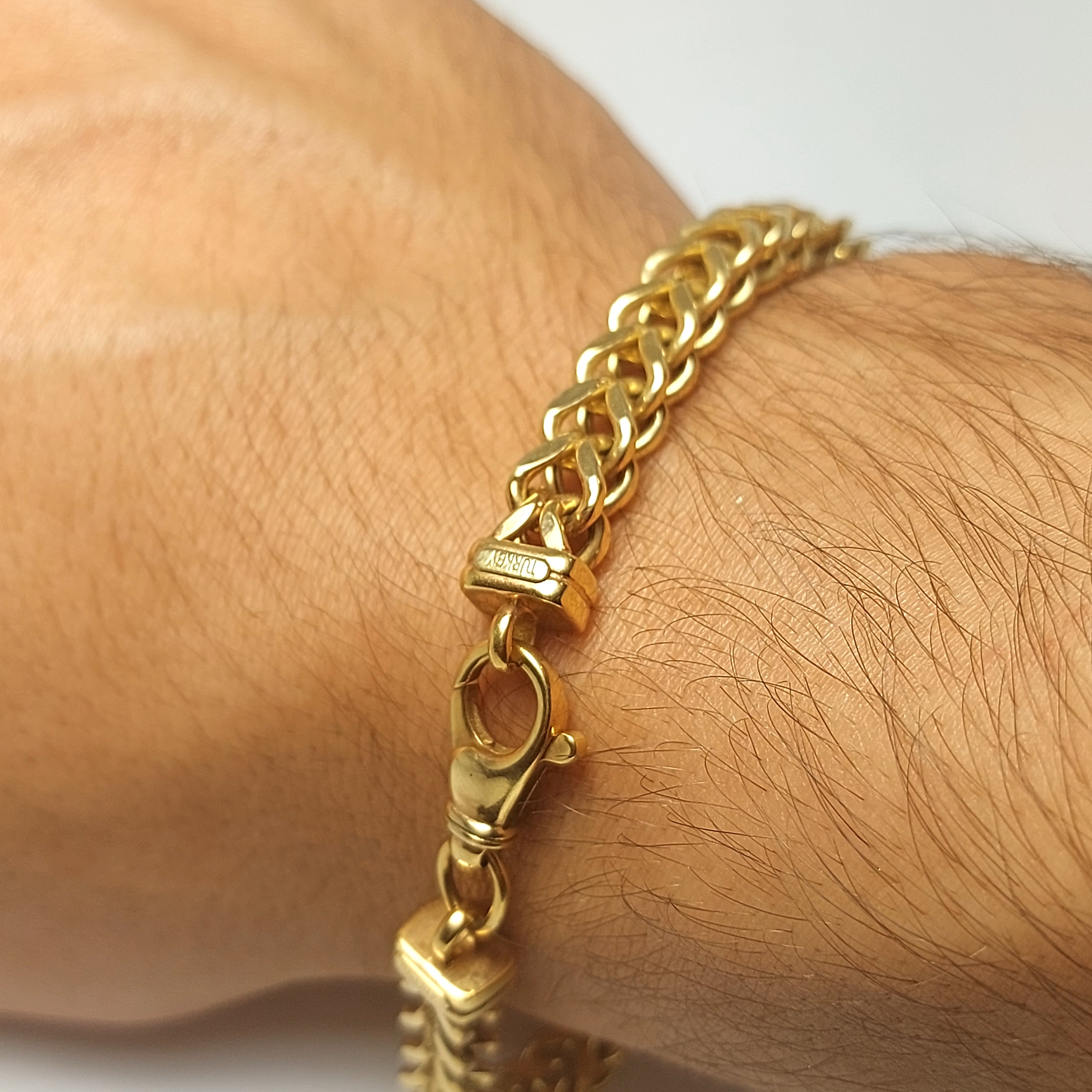 Men's Franco gold bracelet with diamond cut