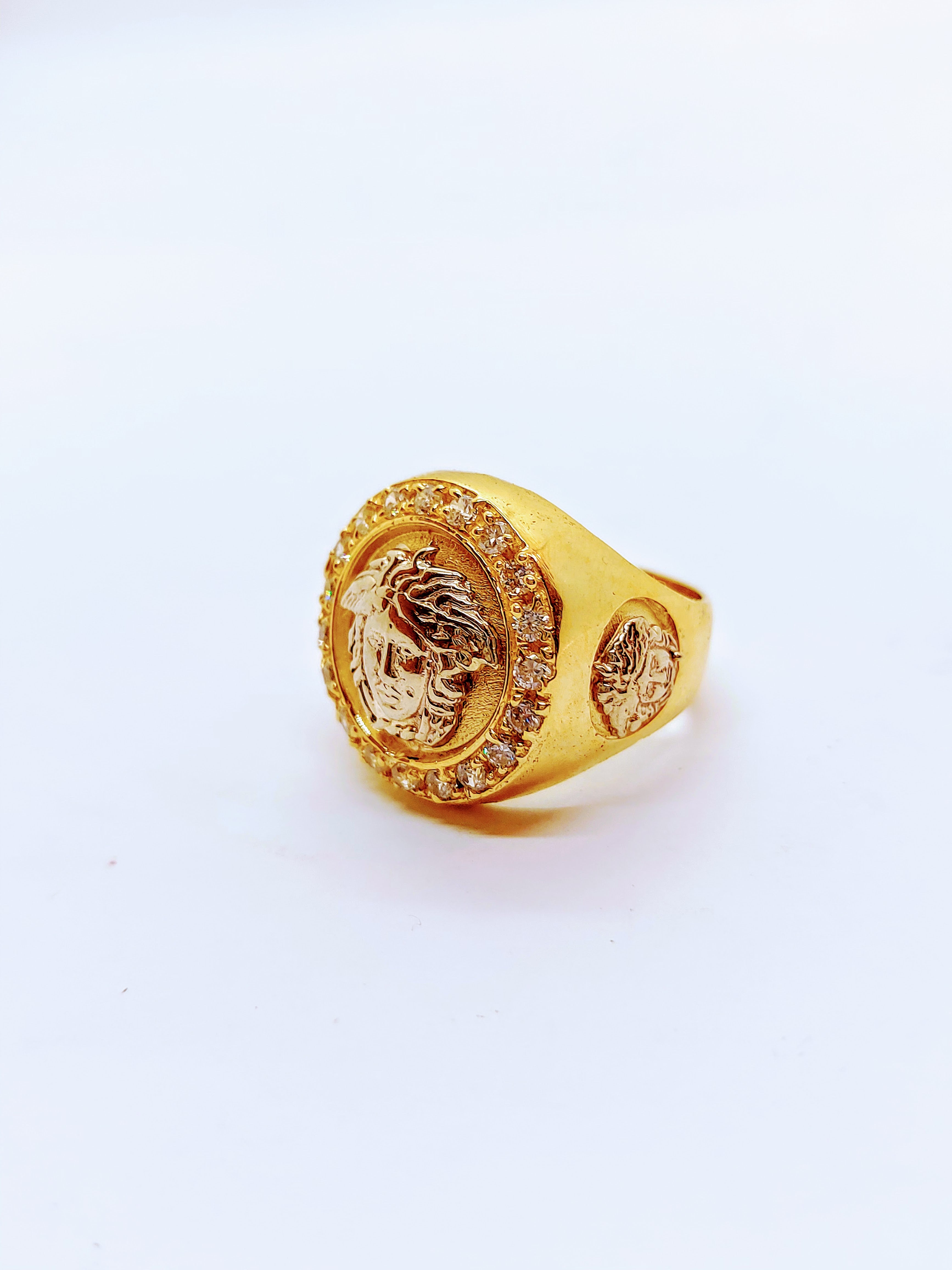 Gold Greek design ring for men
