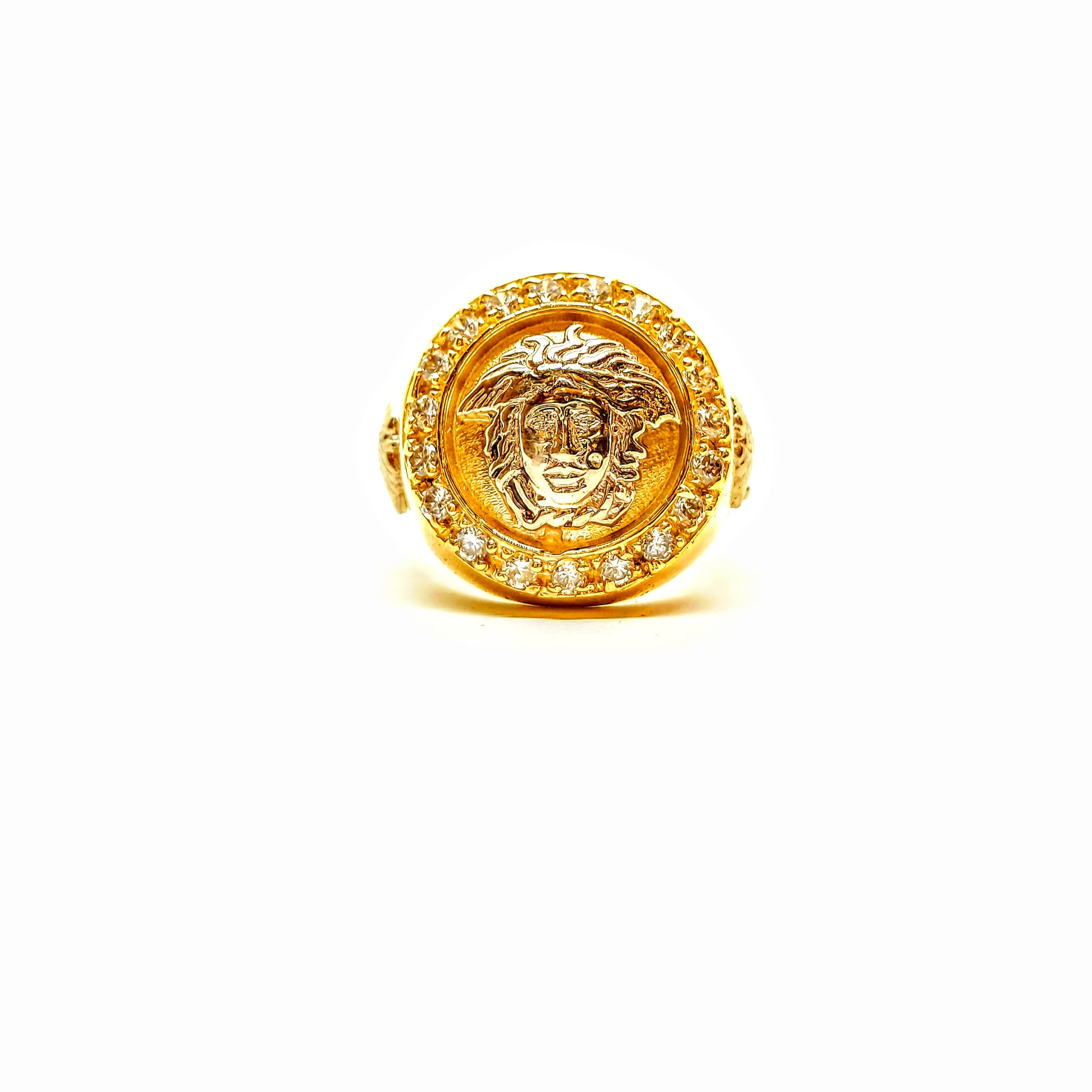 Gold Greek design ring for men