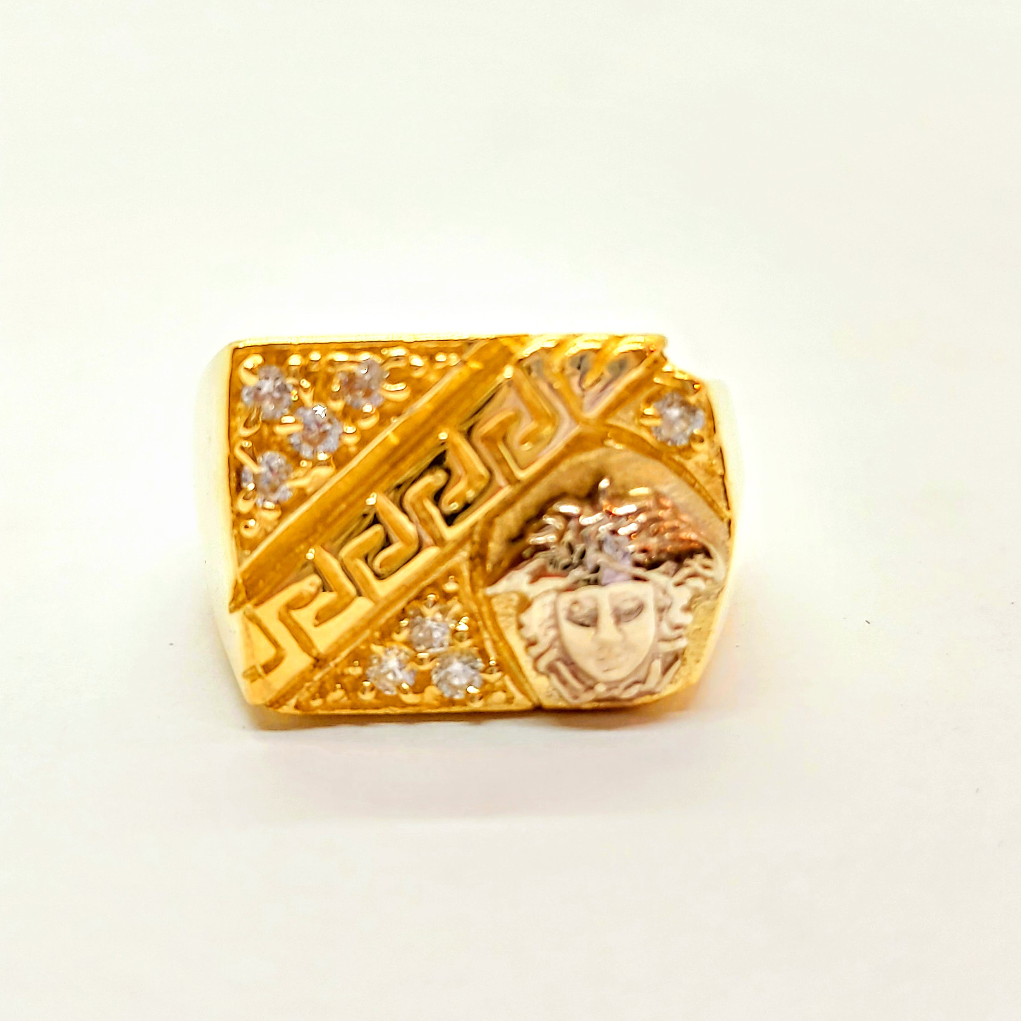 Gold Greek design ring for men