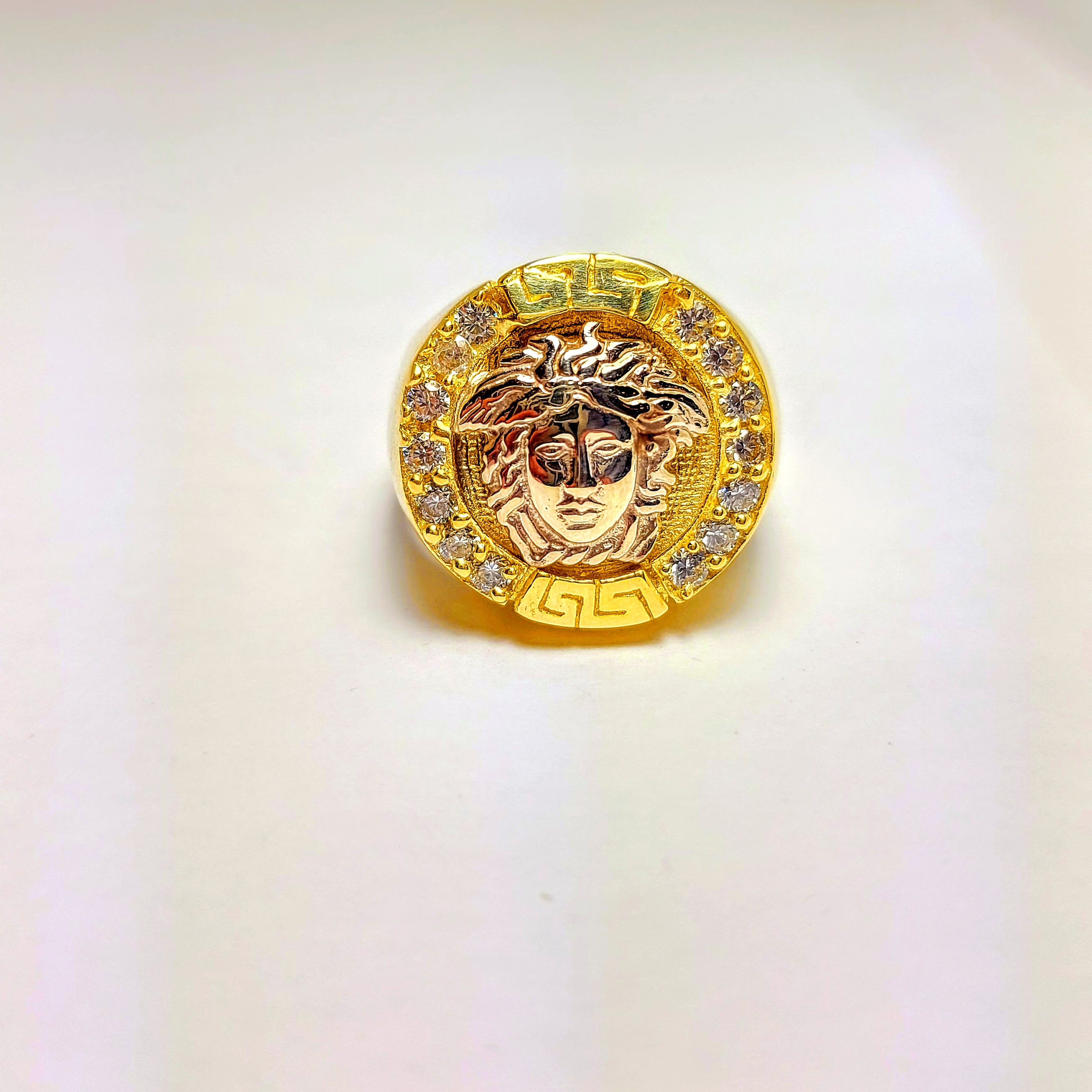 Gold Greek design ring for men