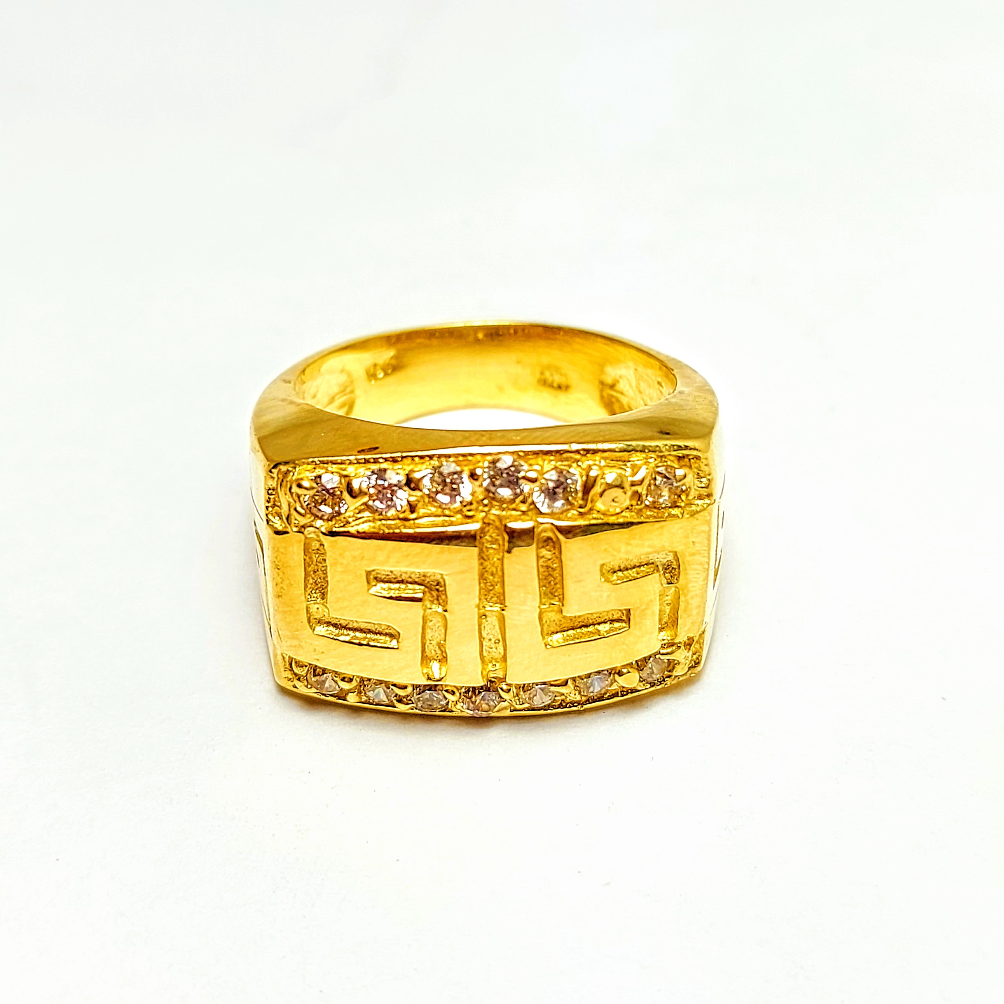 Gold Greek design ring for men