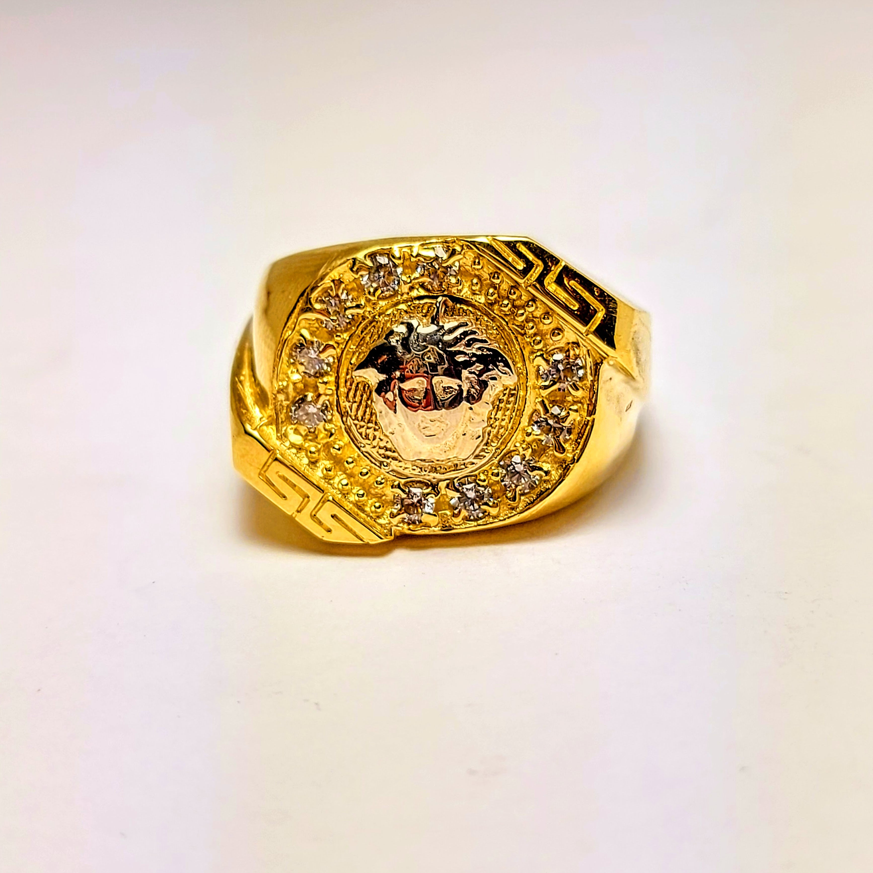 Gold Greek design ring for men