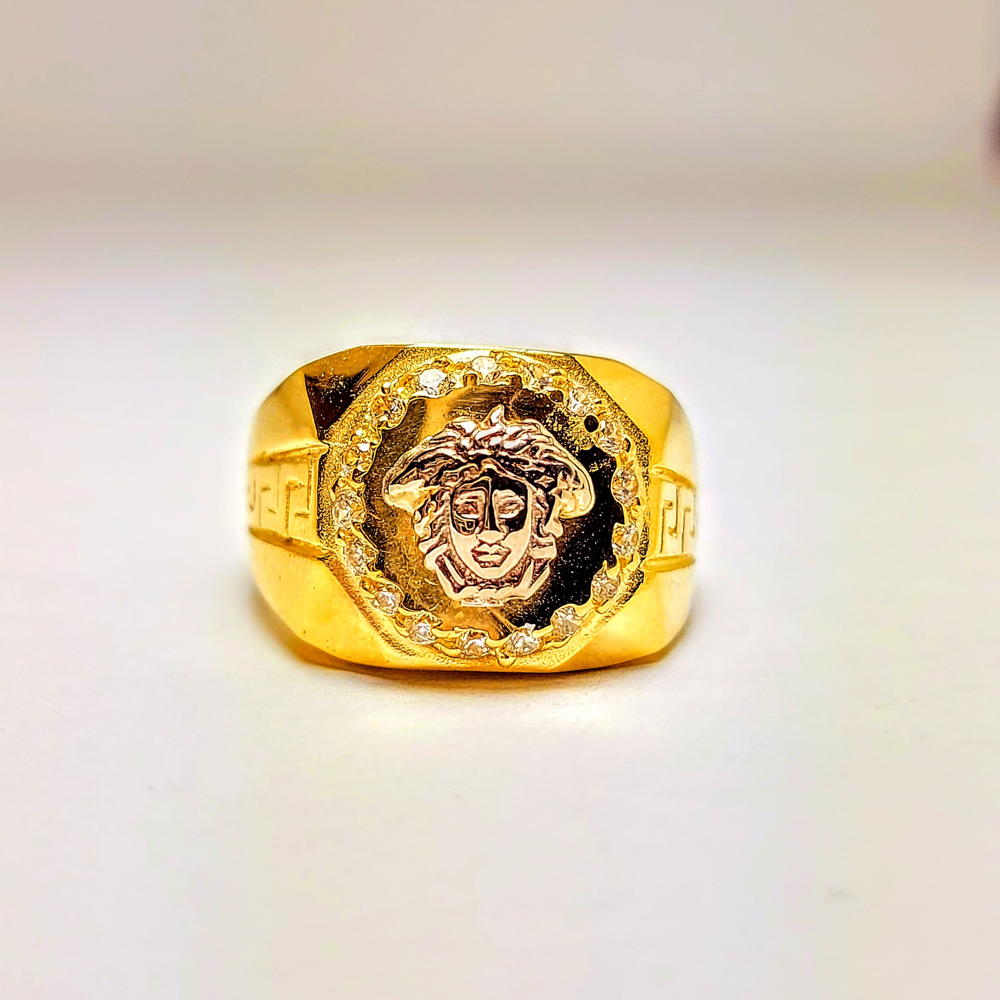 Gold Greek design ring for men