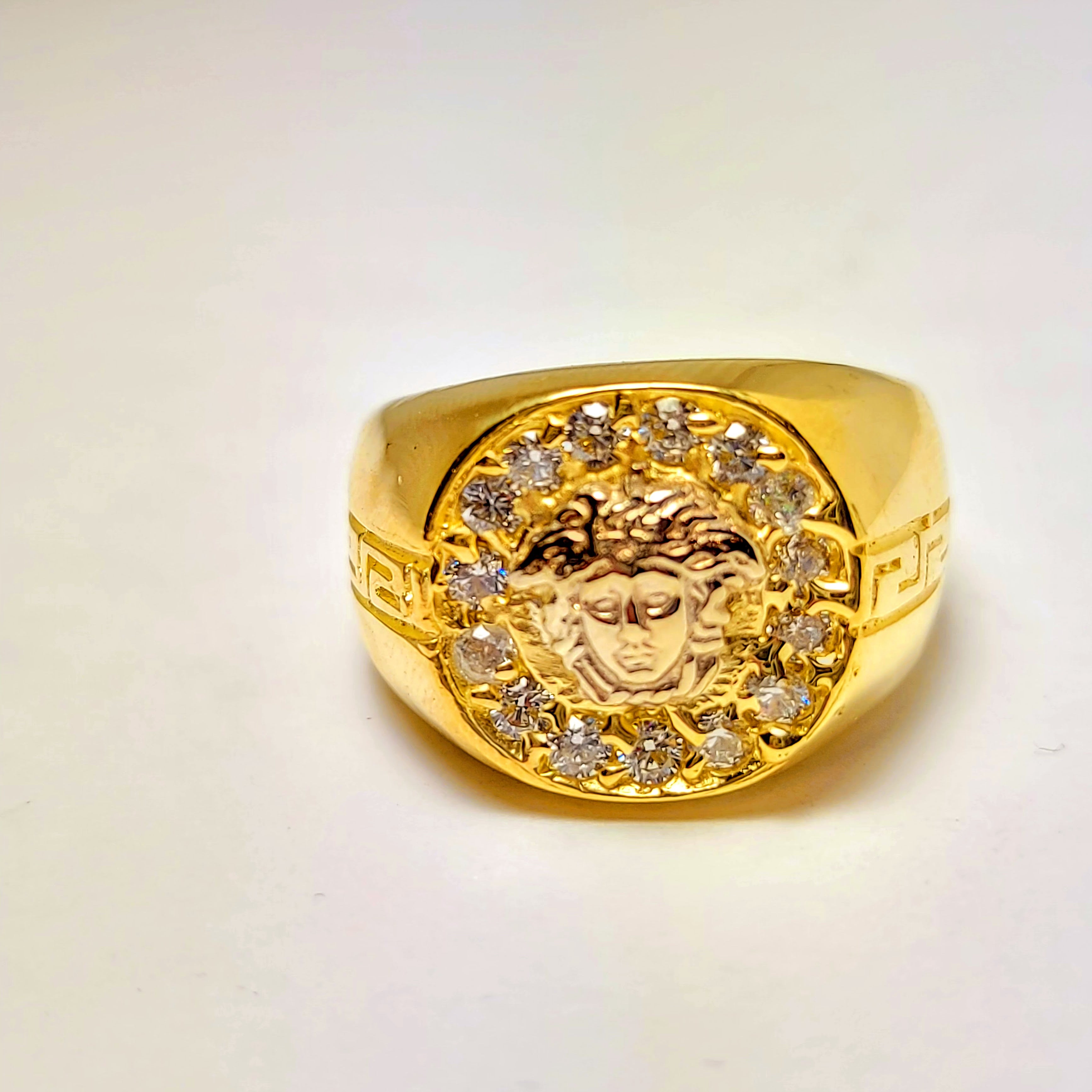 Gold Greek design ring for men