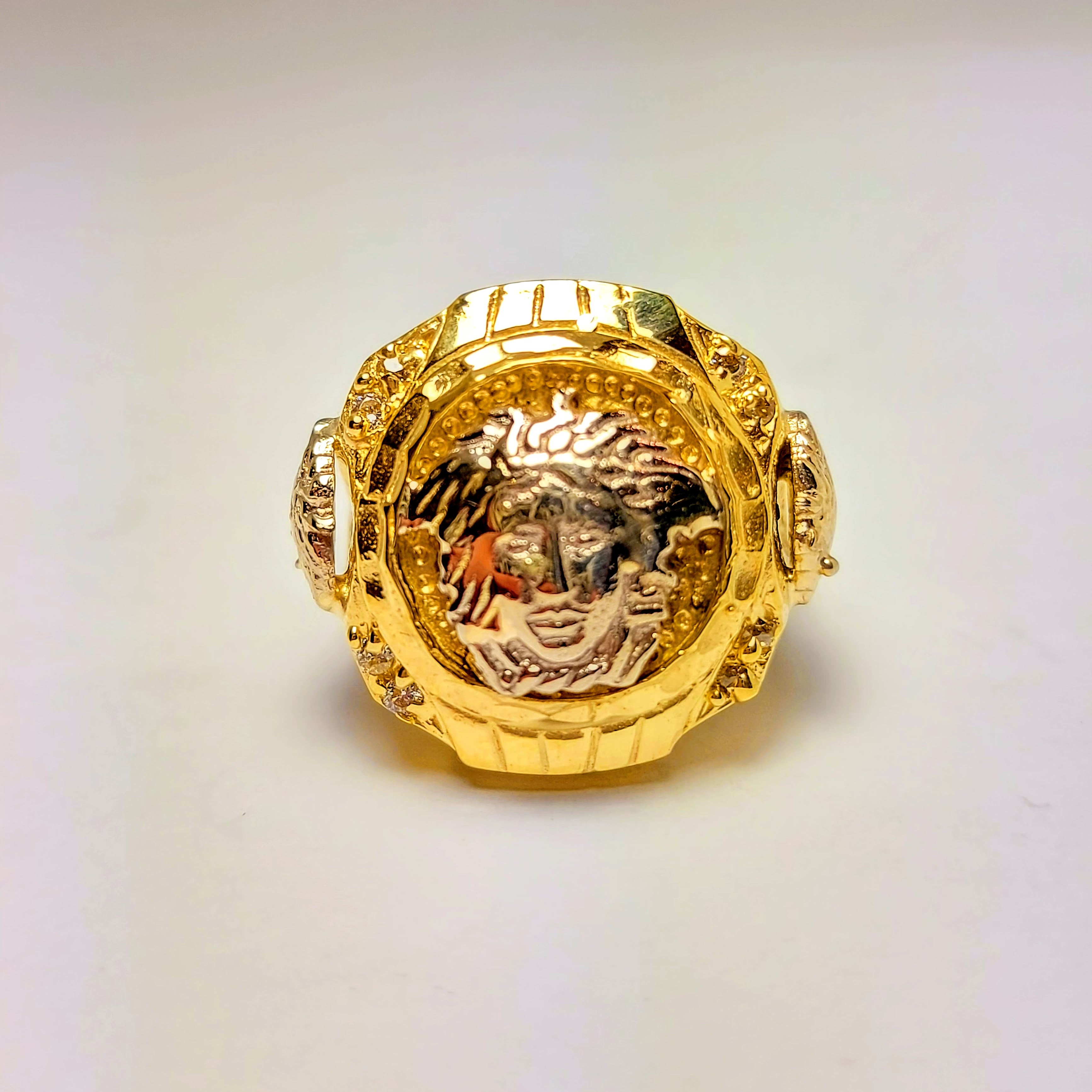 Gold Greek design ring for men