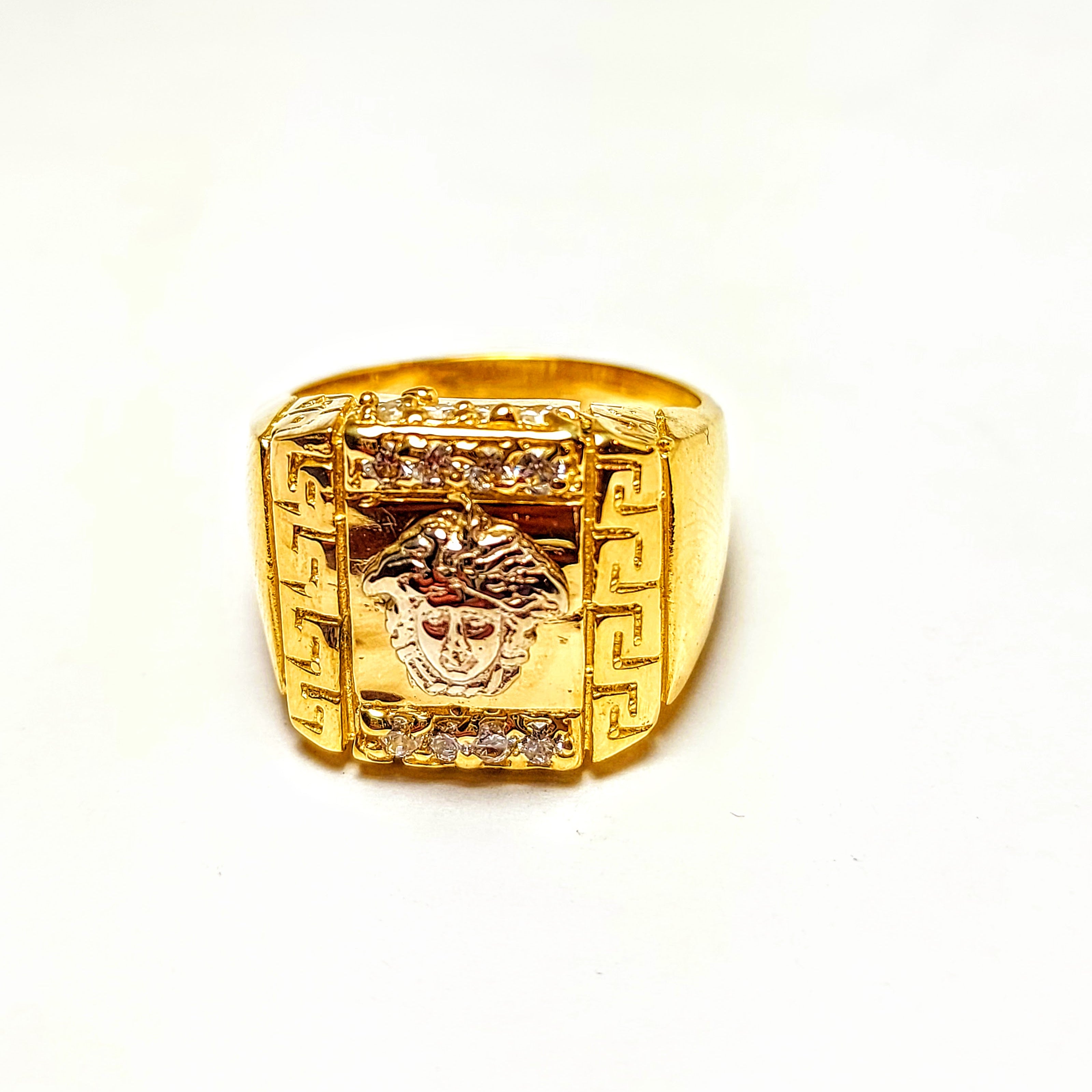 Gold Greek design ring for men