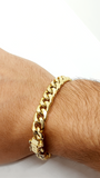 Bracelet cubain semi-creux avec fermoir à boîte