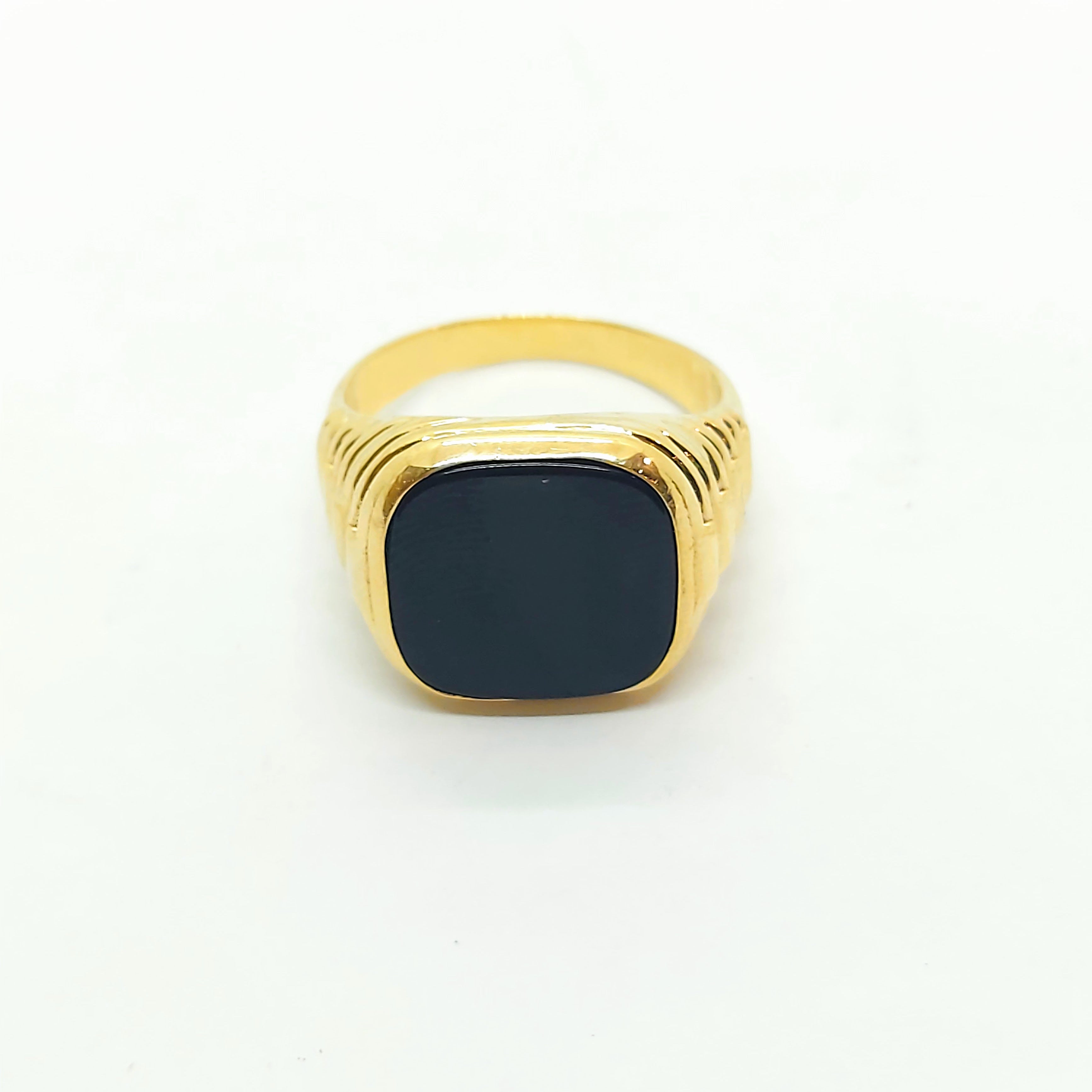 Bague homme en or avec onyx