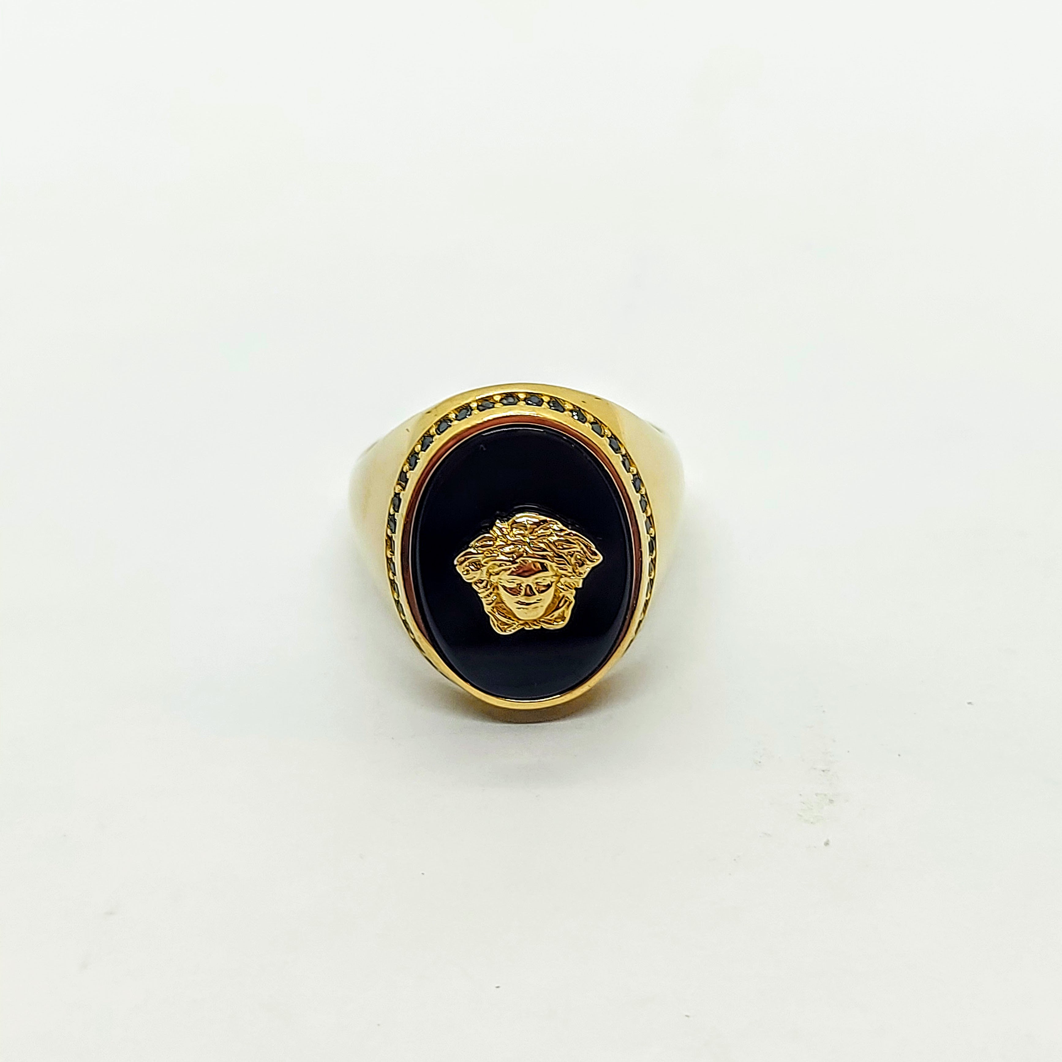 Bague homme en or avec onyx