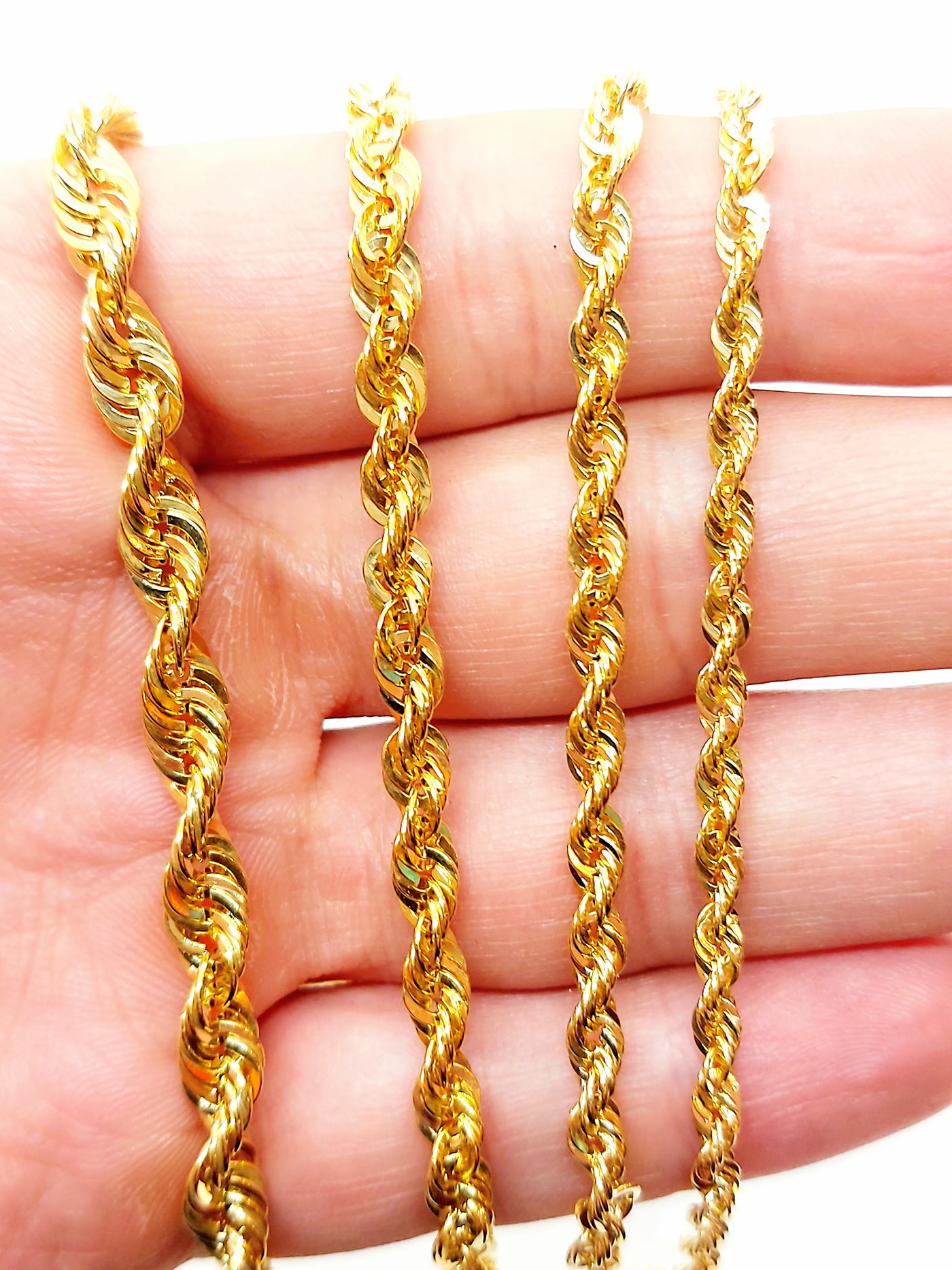 Mens Chain Gold Rope Chain Necklace Gold Chains for Men Stainless Steel  Chains 5mm Rope 18 / 20 / 22 Chain 