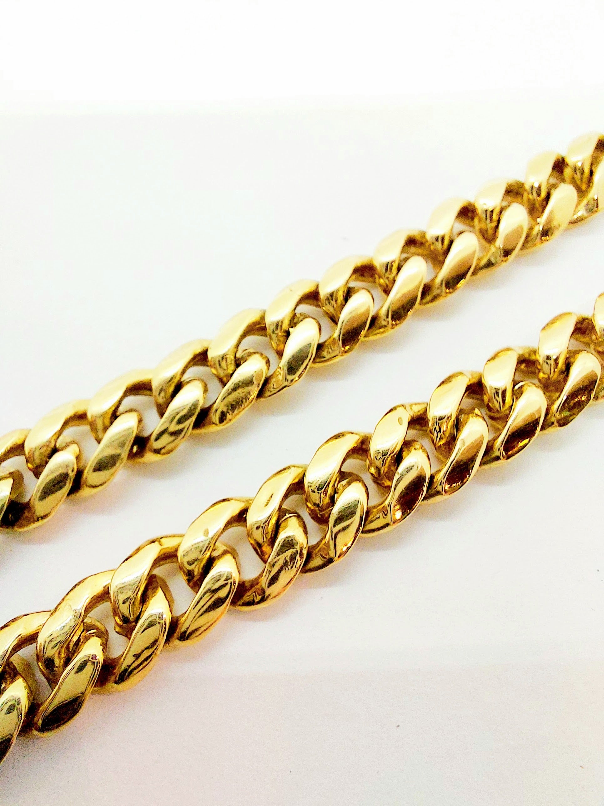 10k Solid gold Cuban chain with box lock 7.5mm