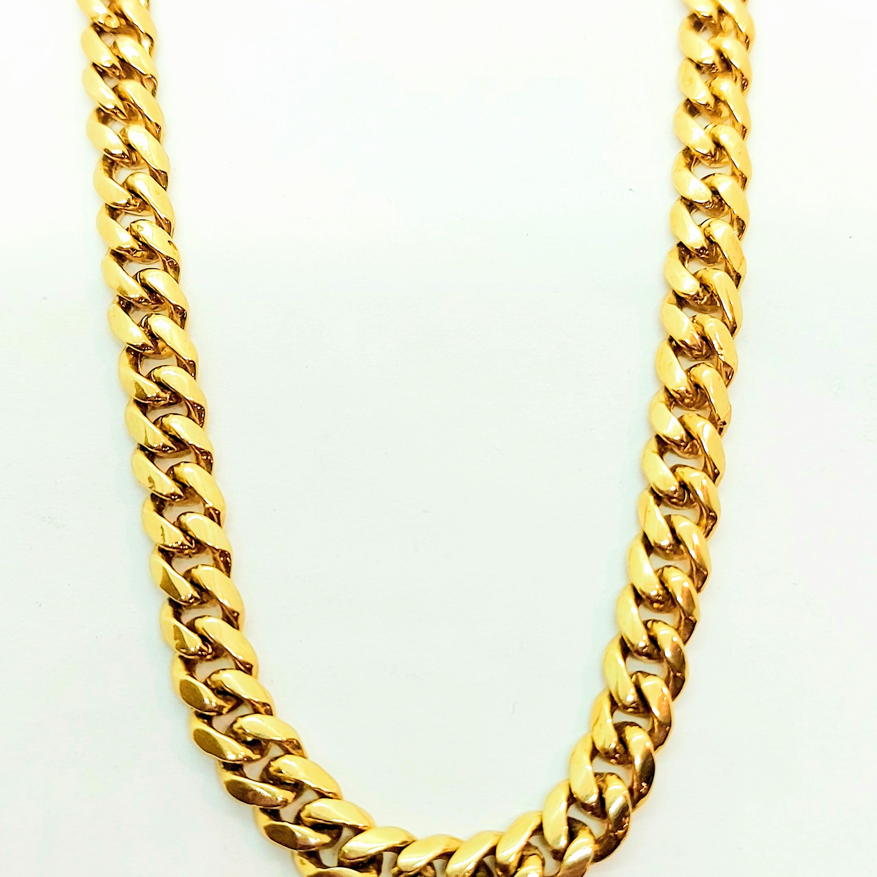 10k Solid gold Cuban chain with box lock 7.5mm