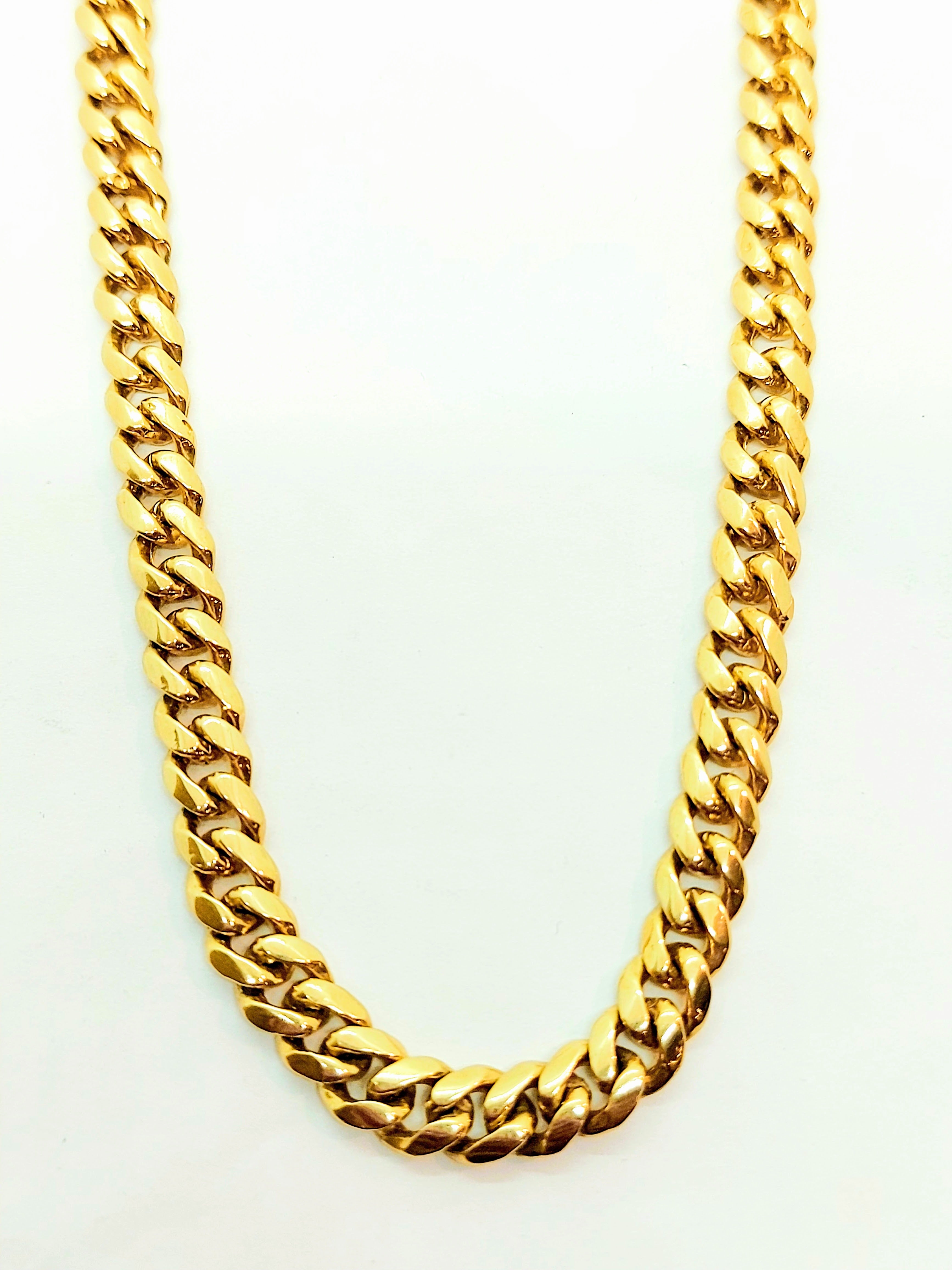 10k Solid gold Cuban chain with box lock 7.5mm