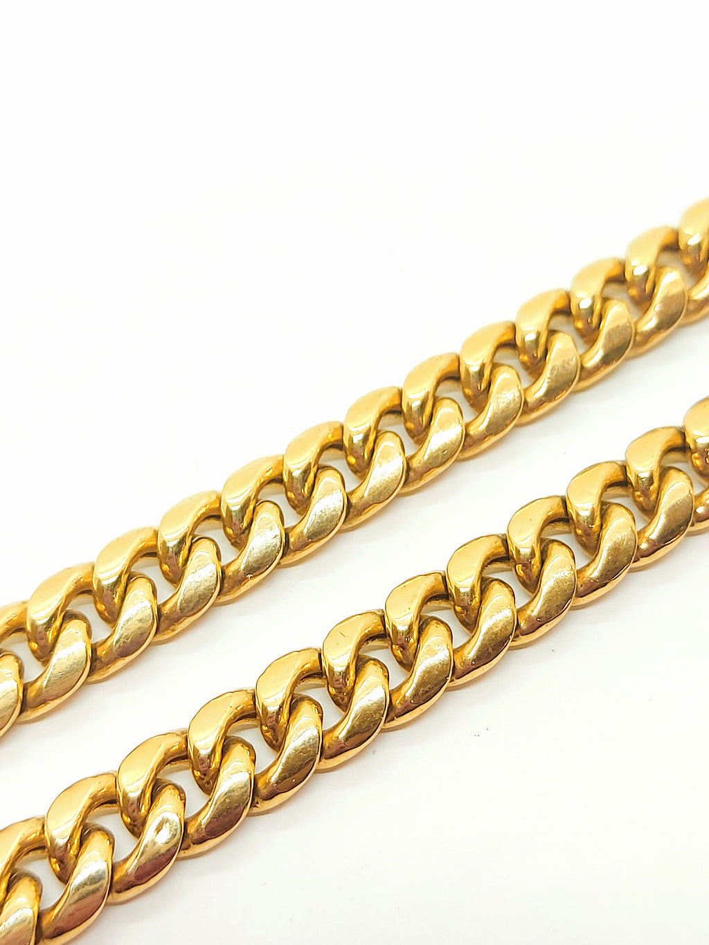 10k Semi Hollow Gold Cuban Chain with box lock for men