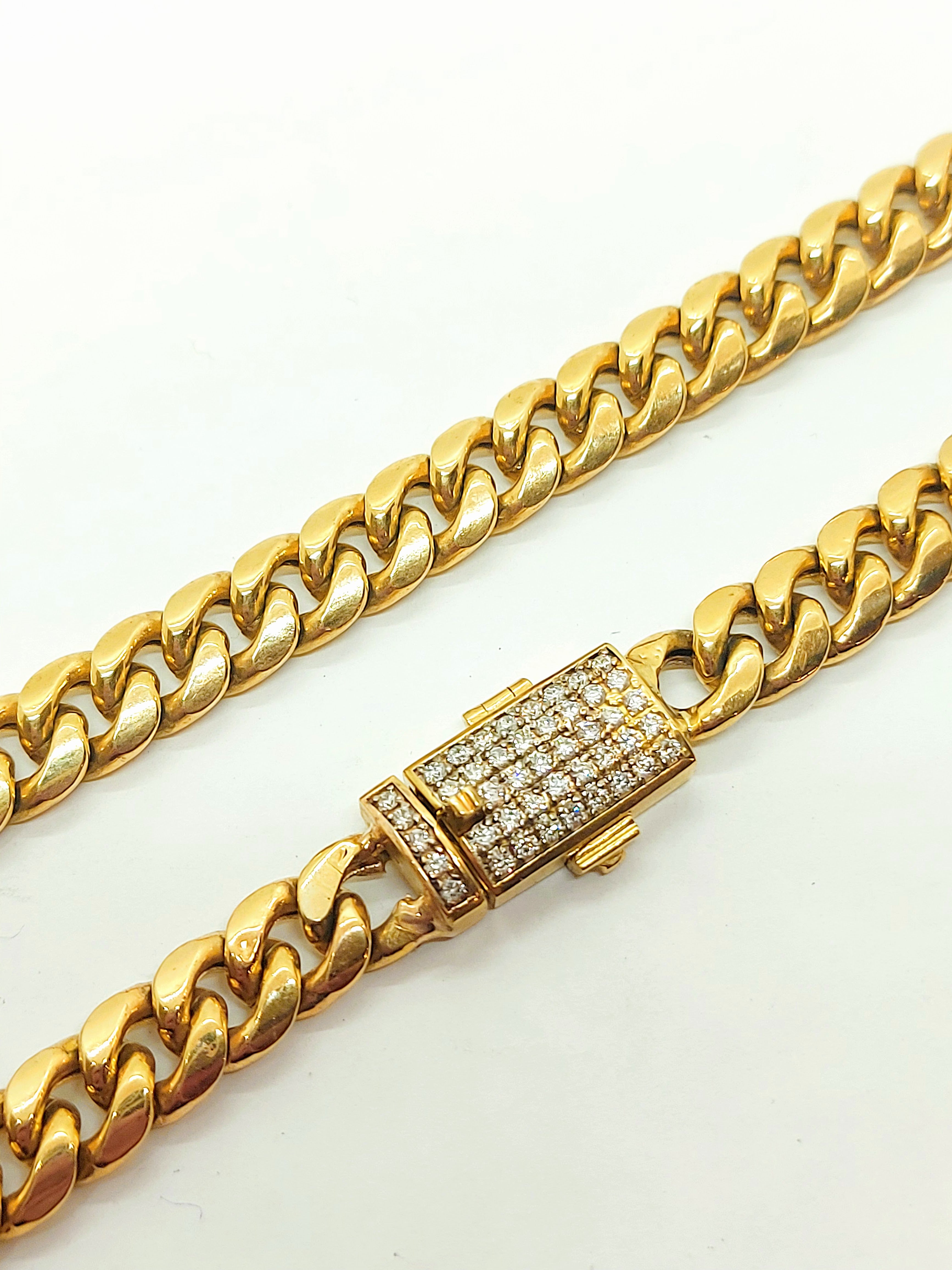 10k Semi Hollow Gold Cuban Chain with box lock for men