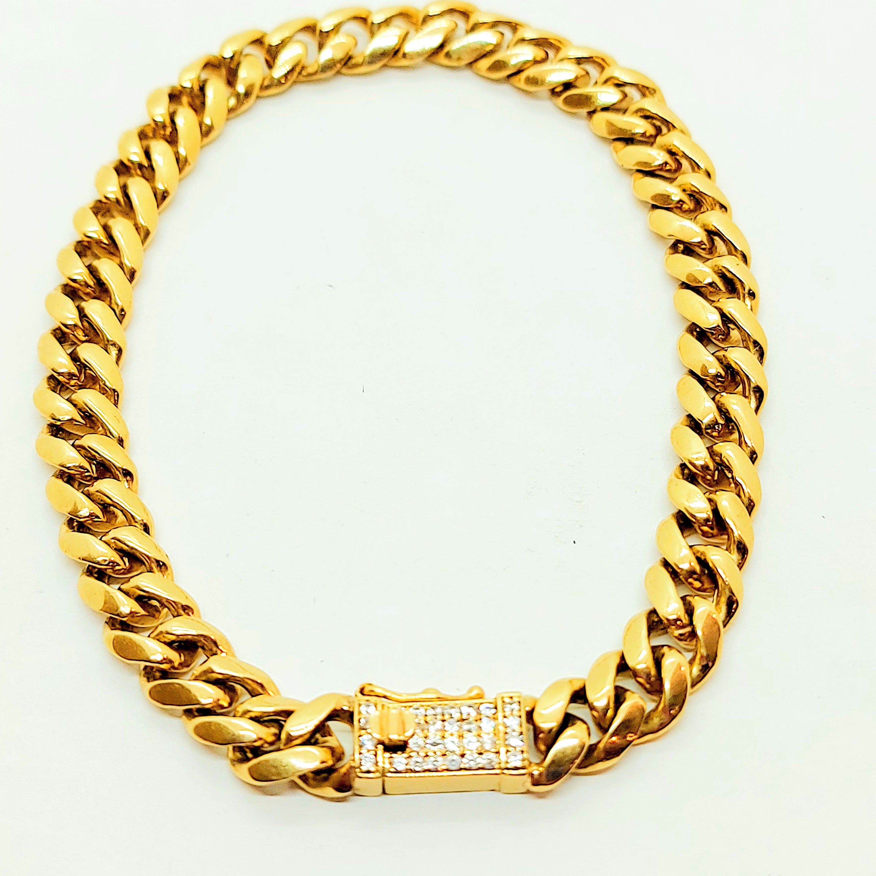 Personnalisez votre bracelet cubain de 7 mm en or 10k, 14k, 18k