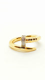Bague clou en or massif avec diamant