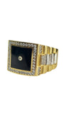 Bague homme en or avec carré noir