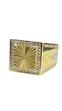 Bague homme en or avec texture soleil