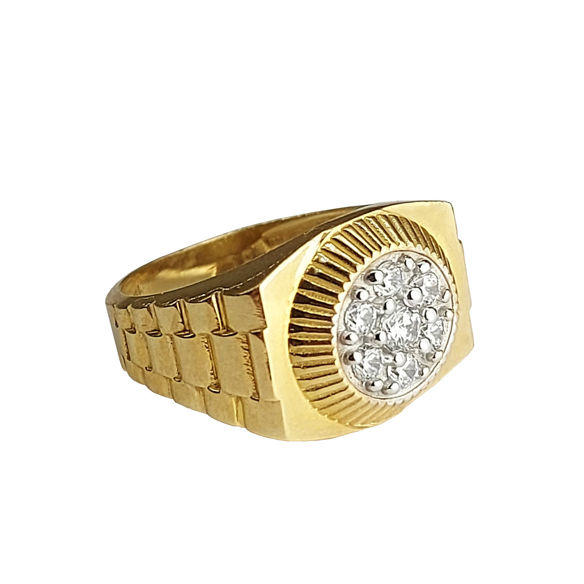 Bague chevalière en or pour homme avec motif central circulaire