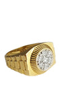 Bague chevalière en or pour homme avec motif central circulaire
