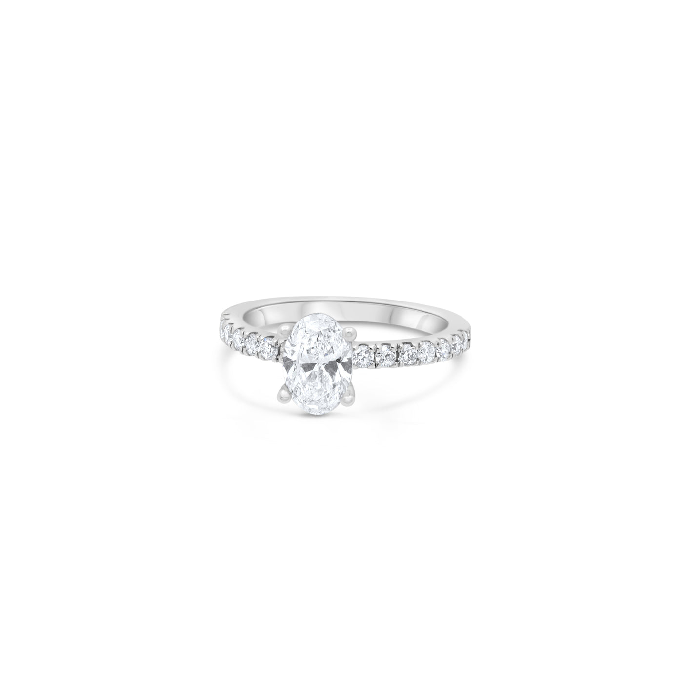 LAB Oval cut Diamond | Pavé Oval cut Engagement Ring