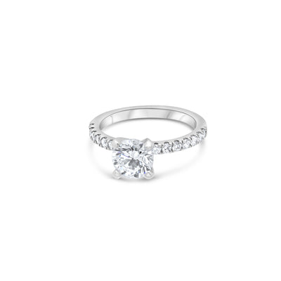 NATURAL Round cut DIAMOND | Pavé Round cut Engagement Ring
