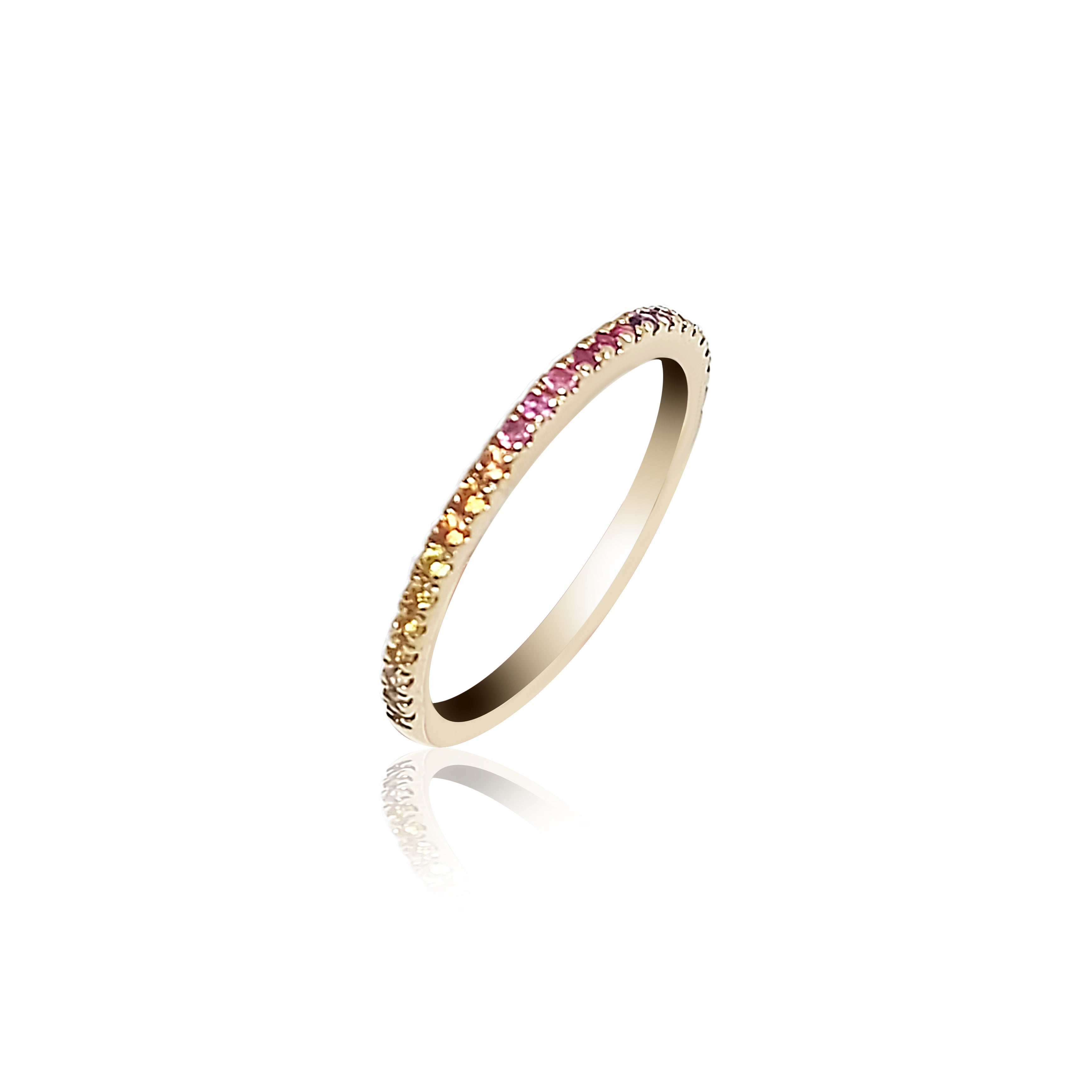Wedding Ring with multicolor stone