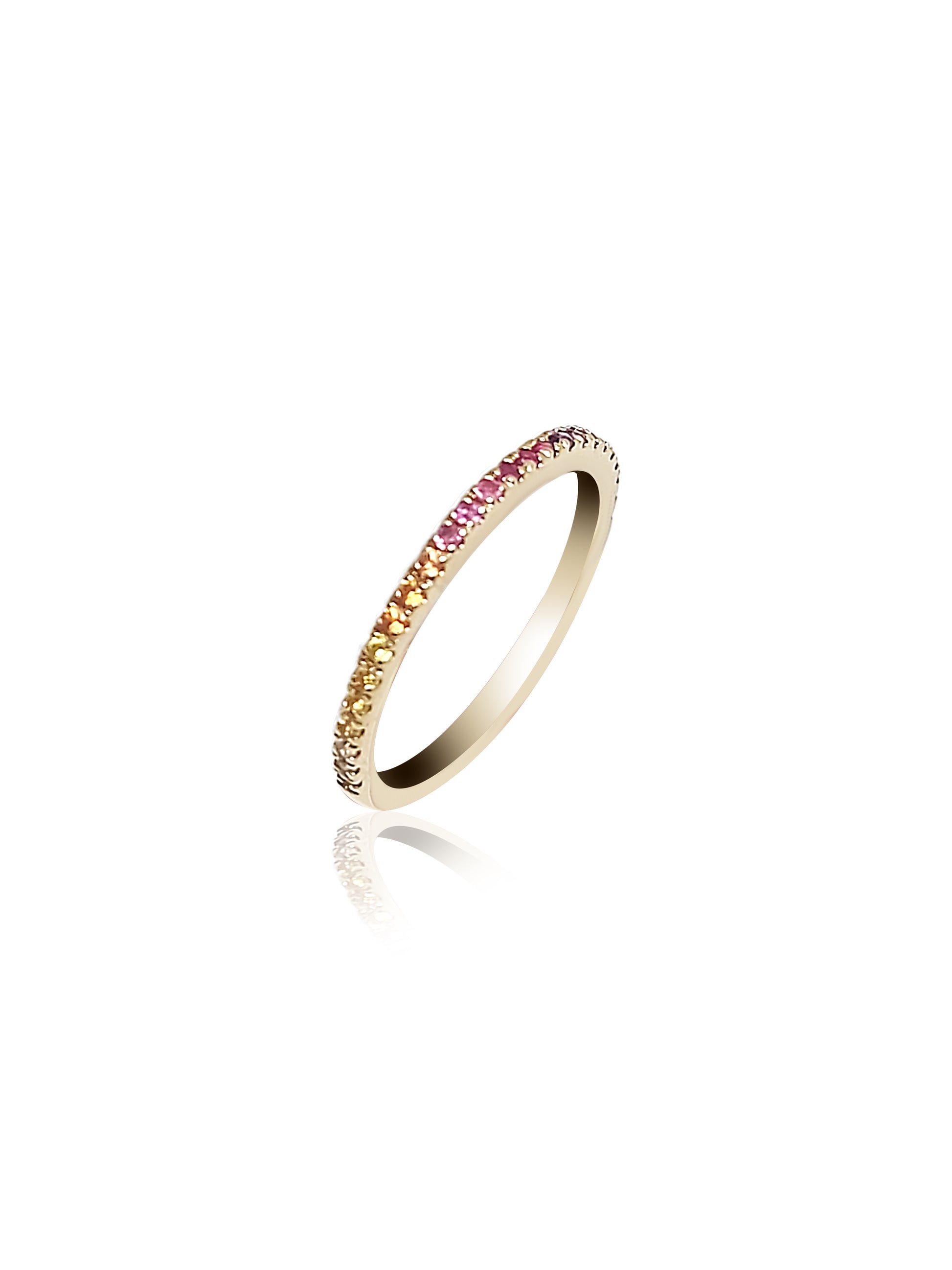 Wedding Ring with multicolor stone
