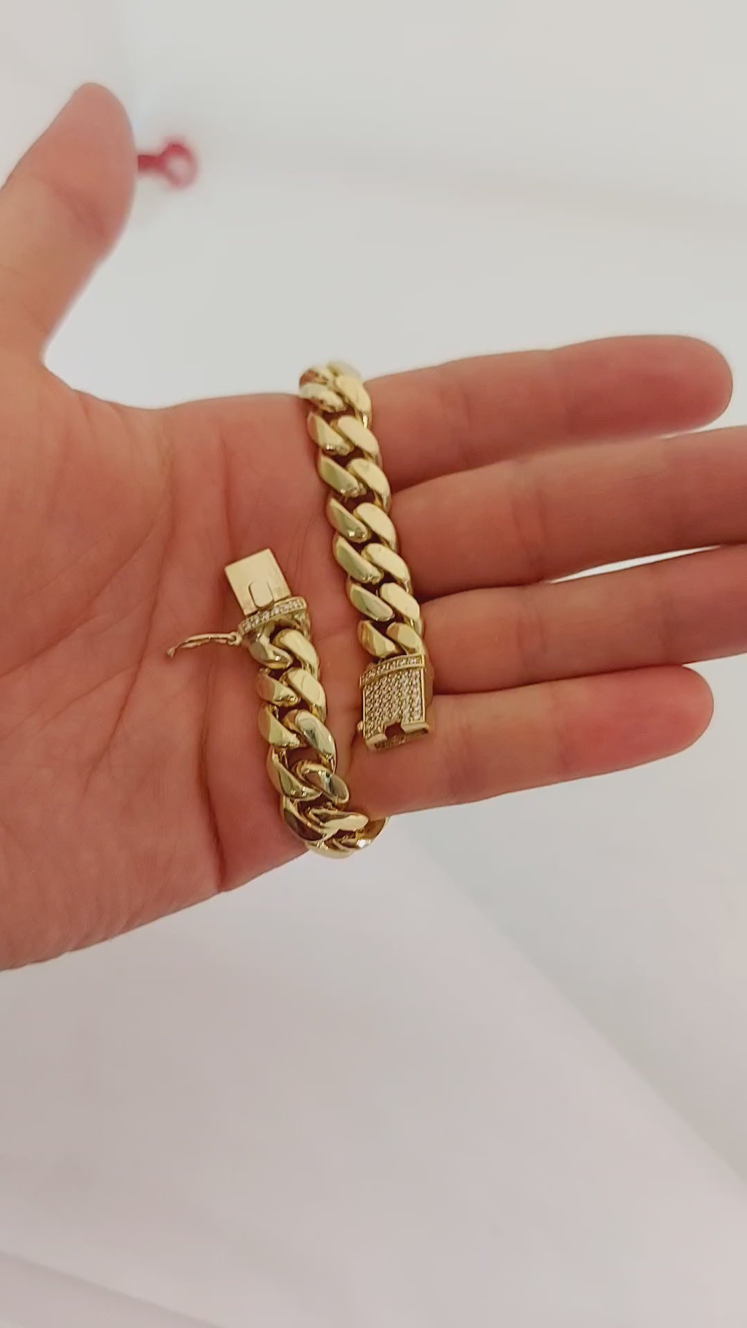 Men's monster gold Cuban link bracelet with box lock