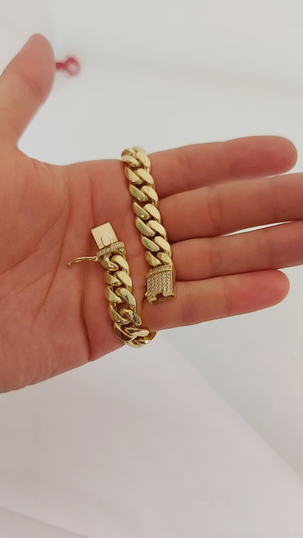 Men's monster gold Cuban link bracelet with box lock