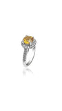 Halo Engagement Ring with Topaz stone and 0.35ct Round cut Diamonds
