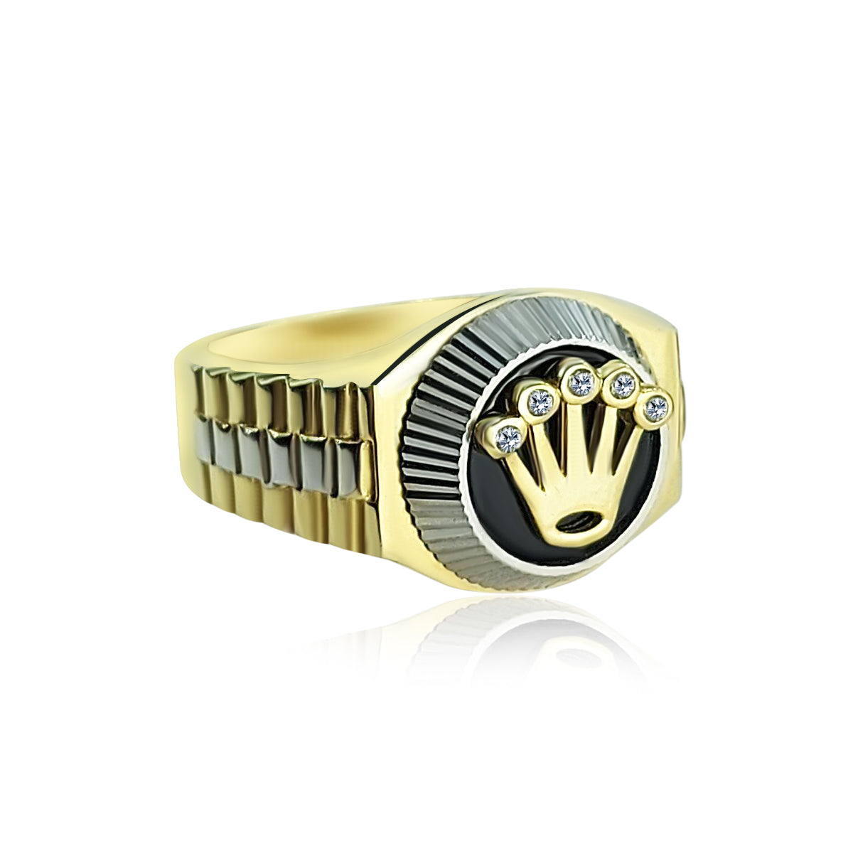 Bague homme or 2 tons