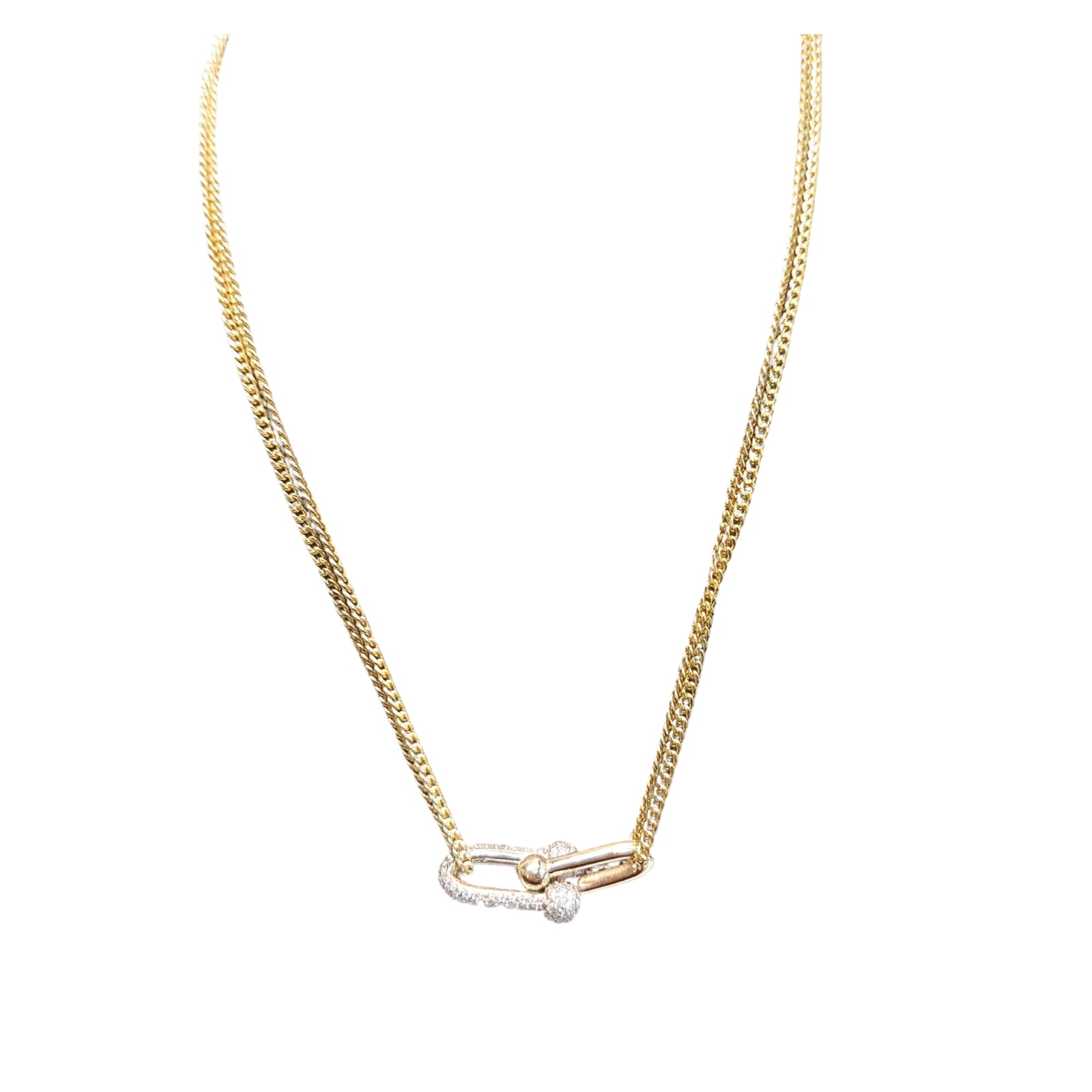Gold Necklace with lab diamonds for women